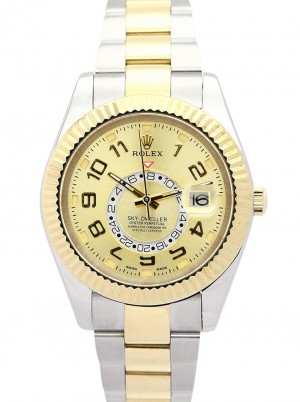 rolex sky-dweller 42mm gold dial 326938