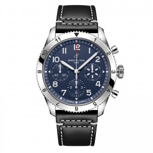 Breitling classic avi chronograph 42 tribute to vought f4u corsair leather strap watch A233801A1C1X1