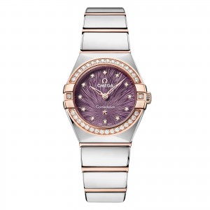 Omega constellation sedna gold 25mm ladies watch purple O13125256060002