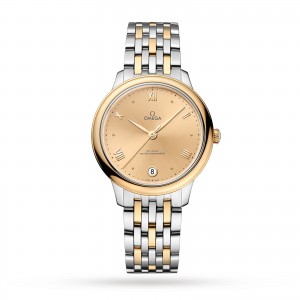 Omega de ville prestige co-axial master chronometer 34mm ladies watch champagne O43420342008001