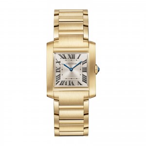 Cartier montre tank française moyen modèle mouvement à quartz or jaune WGTA0113