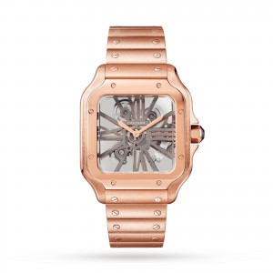 Cartier Montre santos de cartier grand modèle à remontage manuel or rose WHSA0016