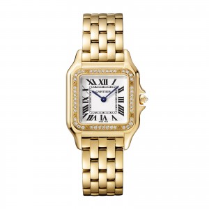 Cartier montre panthère de cartier moyen modèle mouvement à quartz or jaune diamants WJPN0016